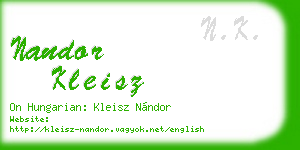 nandor kleisz business card