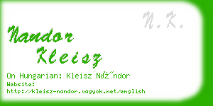 nandor kleisz business card